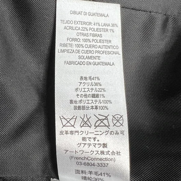 French Connection Electric Blue Wool Blend Motor Biker Jacket Size 6 - Picture 8 of 14